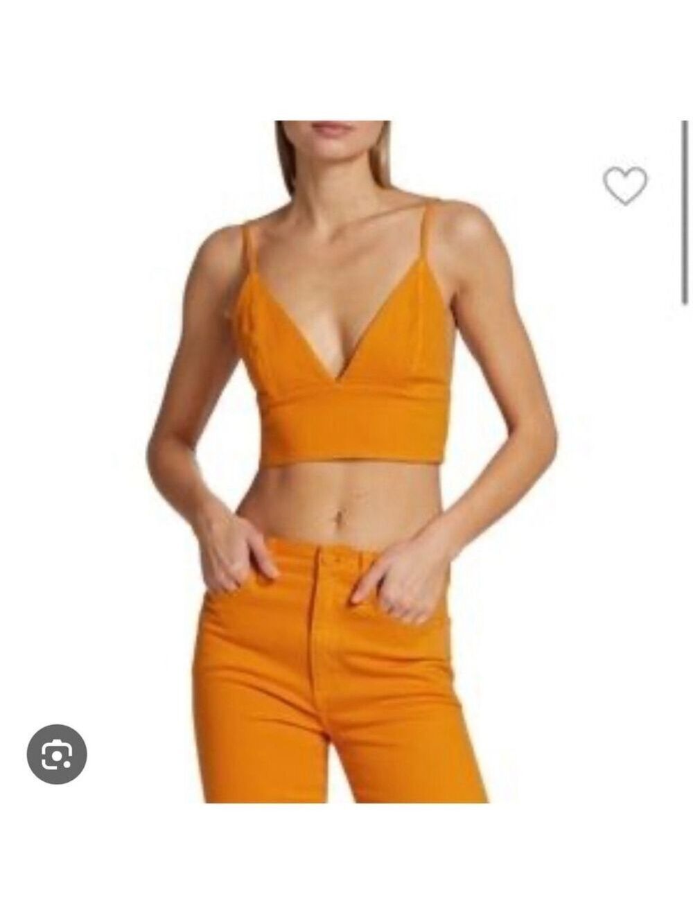 Women's Alice + Olivia Jeans Orange Crop Top Size 6